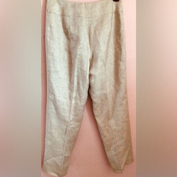 Talbots linen tan light gold shimmer pants size 8 - Picture 4 of 6
